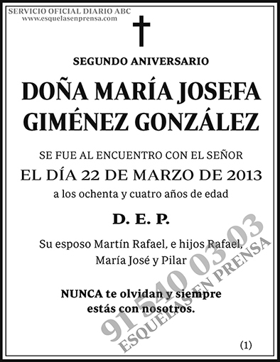 María Josefa Giménez González